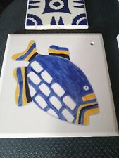  Design decorativo de peixe azulejo argila 4" x 4" pintado à mão banheiro cozinha comprar usado  Enviando para Brazil