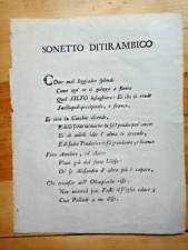 Xviii secolo sonetto usato  Imola
