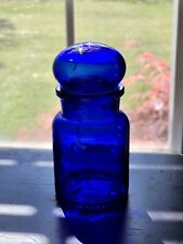 Garrafa de vidro boticário azul com tampa superior bolha feita na Bélgica comprar usado  Enviando para Brazil