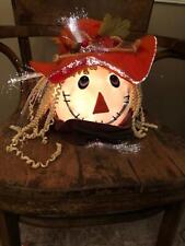 Fiber Optic 12" Pumpkin Scarecrow Head Vintage Fall Halloween Decoration, used for sale  Richmond