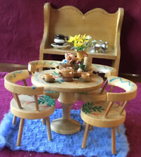 Juego de comedor de 5 piezas para casa de muñecas mexicanas de madera juego de té incluido segunda mano  Embacar hacia Argentina