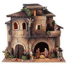 Borgo portico balcone presepe 8 cm 40x40x30 cm statue Moranduzzo segunda mano  Embacar hacia Argentina