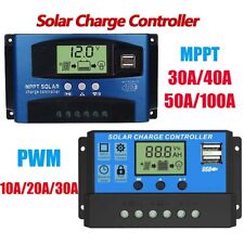 100A Regulator panelu słonecznego Kontroler ładowania 30A 40A 60A PWM MPPT Auto Dual USB na sprzedaż  Wysyłka do Poland