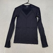 Athleta Top Womens Small Oxygen Long Sleeve Black Mesh Seamless Workout Gym Run for sale  Shipping to South Africa