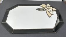 Bandeja de vitral vintage espelho oval 14x21 com peça floral também manchada comprar usado  Enviando para Brazil