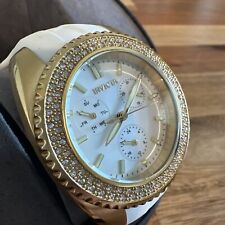 Relógio feminino Invicta 28488 Angel 38 mm silicone branco tom dourado cristal 100 m comprar usado  Enviando para Brazil