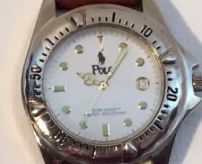 Relógio masculino Polo vintage com pulseira de couro, usado comprar usado  Enviando para Brazil
