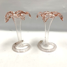 Glass Standing Flower & Stem Vases 19cm Pink A29 W499 for sale  Shipping to South Africa