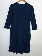 Vestido justo J. Jill Ponte de malha com babados borda azul marinho mangas 3/4 tamanho P, usado comprar usado  Enviando para Brazil