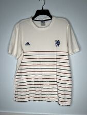 Camiseta Adidas Chelsea para Hombre Grande Blanca a Rayas Fútbol EPL Mangas Cortas segunda mano  Embacar hacia Argentina