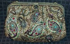 VINTAGE 1950s Hashimoto by Delill Gorgeous Bronze Beaded Clutch Evening Bag EUC, used for sale  Shipping to South Africa
