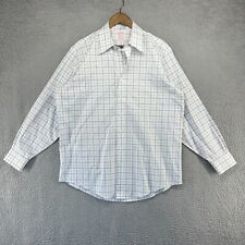 Camisa Brooks Brothers para hombre 16,5 grande blanca azul a cuadros Madison ajuste sin hierro segunda mano  Embacar hacia Argentina