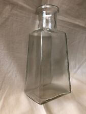 Garrafa de vidro boticário transparente retangular JG com gargalo comprar usado  Enviando para Brazil