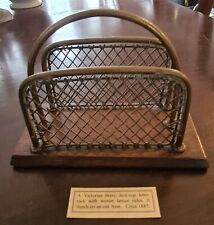 Antiga mesa de latão carvalho vitoriana rack de cartas mesa arrumada comprar usado  Enviando para Brazil