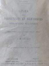 Livre directives remarques d'occasion  Paris XVII