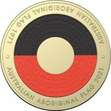 Used, Aboriginal Flag $2 Red Black Two Dollar Coloured Rare Coin 2021 Australia - UNC for sale  Shipping to South Africa