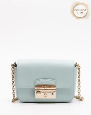 RRP€285 FURLA Grainy Leather Crossbody Logo Chain Strap Push Lock Flap for sale  Shipping to South Africa