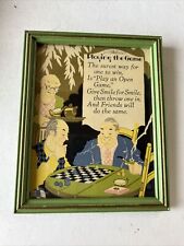 1930 Deco Art Publishing Co. Motto Poem Print "Playing The Game" Original Frame for sale  Shipping to South Africa