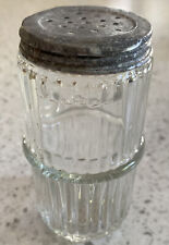 Vintage Hoosier Cabinet Mission Style Vertical Ribbed Glass Spice Jar & Tin Top for sale  Bear Lake