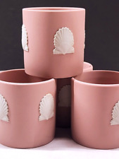 Wedgewood Dusty Rose Pink Jasperware Shell Cigarette Match Candleholder Lot of 4 for sale  Shipping to South Africa