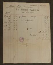 1886, Billhead, Crambeck, Welburn, North Yorkshire (John Vause, comerciante de carvão) comprar usado  Enviando para Brazil