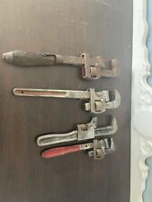 Lot of 4 vintage Wrenches- 2 stillson 14 Pipe, Fairmount 11 Auto, 10 Durex Pipe, used for sale  Shipping to South Africa