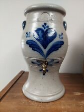 Rowe Pottery Salt Glazed Water Cooler 1986 Heart Design 14" Tall Brass Spigot for sale  Shipping to South Africa
