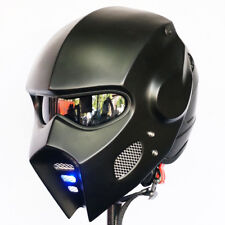 Capacete de motocicleta homem de ferro preto fosco LED personalizado caveira personalizado Halloween, usado comprar usado  Enviando para Brazil