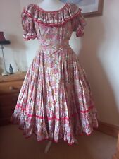 Used, Victorian style Red & Orange Floral Dress 42" Bust for sale  Shipping to South Africa
