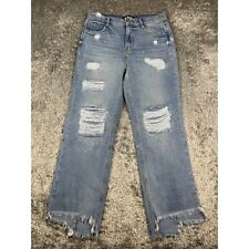 Vocal Jean Woman Medium 30x31 Light Wash Distressed Rhinestone Embellished Denim, used for sale  Shipping to South Africa