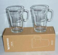 2 LOVELY NESPRESSO VIEW CLEAR GLASS COFFEE CUP MUG BOXED for sale  Shipping to South Africa