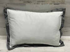 Ralph Lauren Organic Sateen Border Decorative Pillow 12" x 16" White / Graphite for sale  Shipping to South Africa