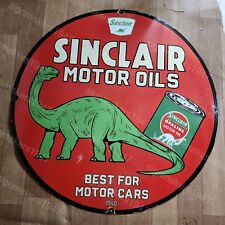 Placa de esmalte de porcelana Sinclair Motor Oils redonda 30 polegadas comprar usado  Enviando para Brazil