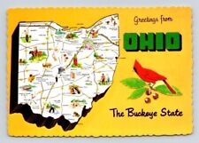 Saludos desde Ohio, el estado de Buckeye - Postal de borde cubierto segunda mano  Embacar hacia Mexico