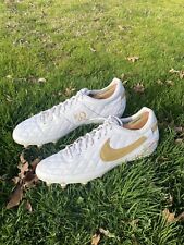 Nike Tiempo R10 Ronaldinho Dois FG (Talla 12 EE. UU.) BLANCO/DORADO Hermoso Limpio Raro, usado segunda mano  Embacar hacia Mexico