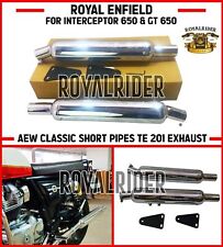 Royal Enfield AEW CLASSIC SHORT PIPES TE 201 EXHAUST For Interceptor 650& GT 650 for sale  Shipping to South Africa