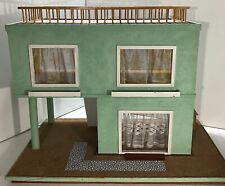 UNUSUAL VINTAGE WOODEN MODERNIST VILLA STYLE DOLL HOUSE, WORKING ELECTRICS for sale  Shipping to South Africa