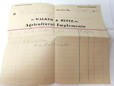 Usado, Walker & Hintz Ferreiro 1910 Implementos Agrícolas Fatura Bill Warrenton Mo comprar usado  Enviando para Brazil