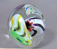 Art Glass Paperweight Hand Blown Abstract Multicolor Oval 2.75" x 2" for sale  Shipping to South Africa