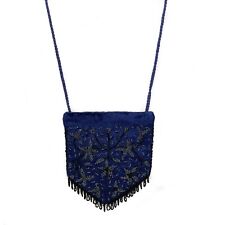 Bolsa de mão feminina de veludo azul Beadwork festa noite casamento bolsa tiracolo comprar usado  Enviando para Brazil