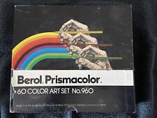 Usado, Conjunto de arte vintage Berol Prismacolor 60 cores nº 960 com suporte comprar usado  Enviando para Brazil