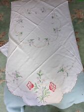 embroidered vintage tablecloth for sale  LEEK