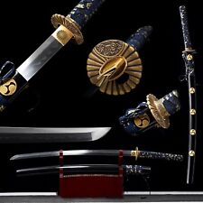 Used, Handmade clay tempered t10 steel katana real hamon japanese samurai sharp sword for sale  Shipping to South Africa