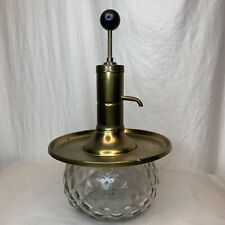 Vintage PARK SHERMAN Crystal Glass & Brass PUMP LIQUOR DISPENSER Diamond Pattern for sale  Shipping to South Africa