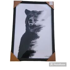 black framed poster bear for sale  Hope Mills