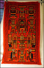 Arte popular peruana deuses incas bordados à mão tecido pendurado na parede 40 X 23 #RA563 comprar usado  Enviando para Brazil