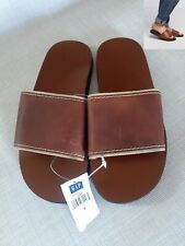Used, GAP Men's US 8 Genuine Leather Slides 1-Inch Rubber Grip Sole Handmade Brown NWT for sale  Shipping to South Africa