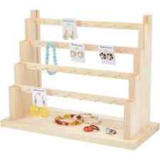 Wooden 4 Tier Earring Holder Organizer Holder Rack Removable Jewelry Showcase, used for sale  Shipping to South Africa