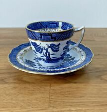 Booths Real Old Willow pattern A 8025 coffee cup and saucer with gilt trim for sale  NOTTINGHAM