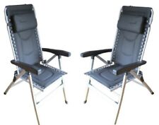 PAIR ISABELLA THOR FOLDING RECLINING CAMPING CARAVAN CHAIRS IN BAG DARK GREY for sale  Shipping to South Africa